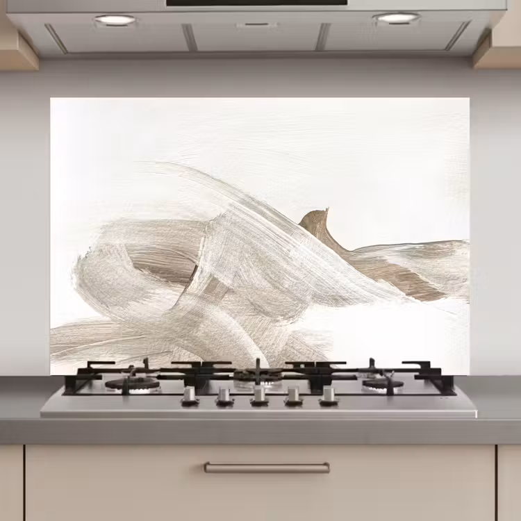 Spatscherm keuken - Abstract - Moderne kunst - Beige — 1