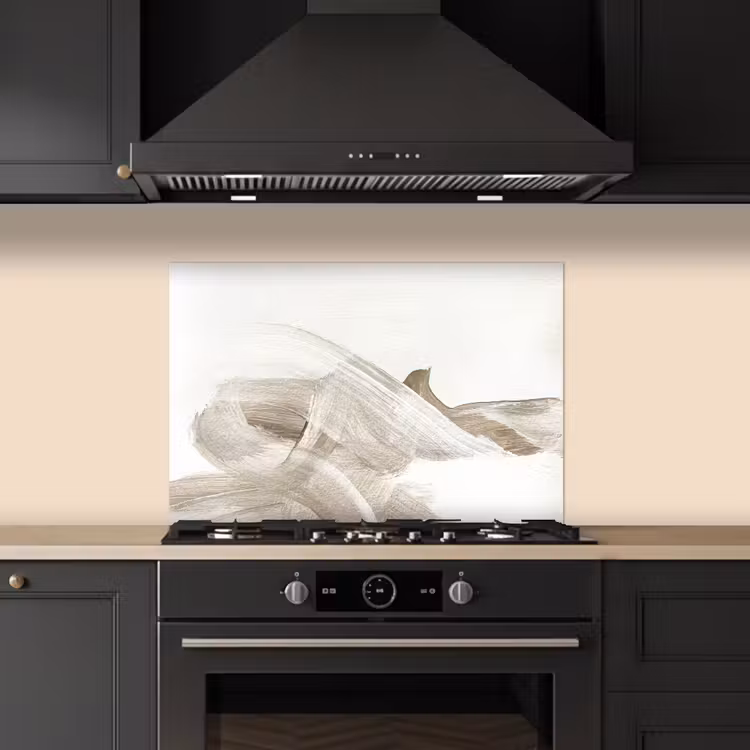 Spatscherm keuken - Abstract - Moderne kunst - Beige — 2