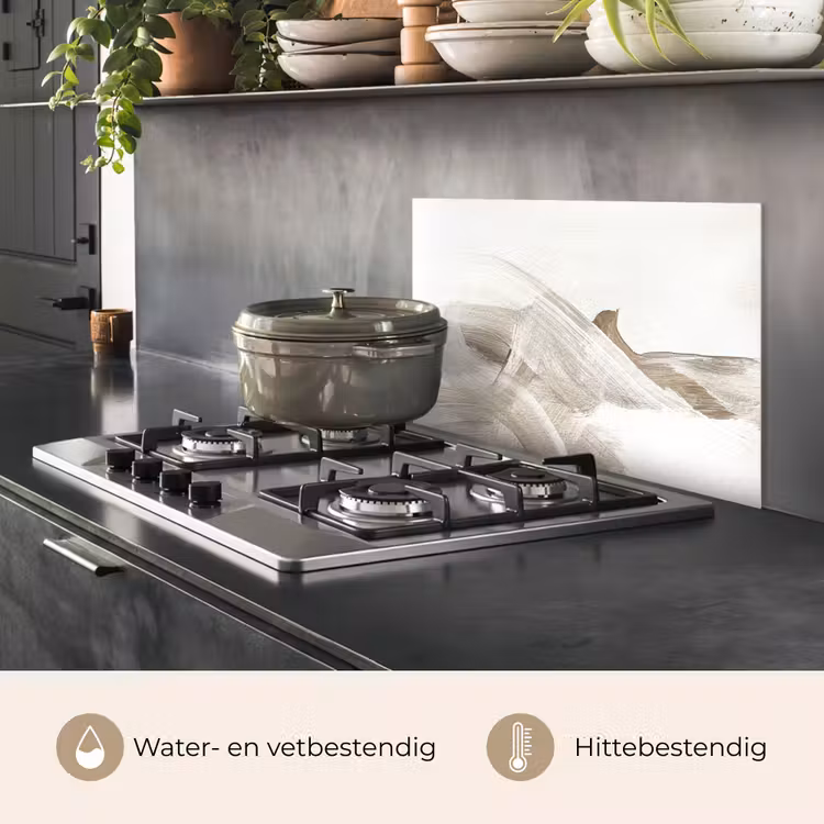 Spatscherm keuken - Abstract - Moderne kunst - Beige — 7
