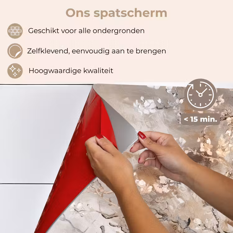 Spatscherm keuken - Amandelbloesem - Kunst - Van Gogh - Beige - Abstract — 4