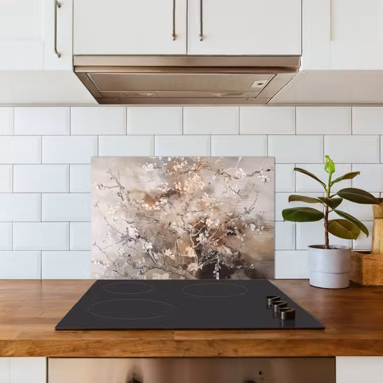 Spatscherm keuken - Amandelbloesem - Kunst - Van Gogh - Beige - Abstract — 6