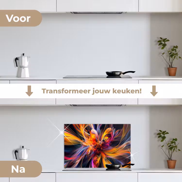 Spatscherm keuken - Kleurrijk - Patroon - Zwart - Kleuren — 3