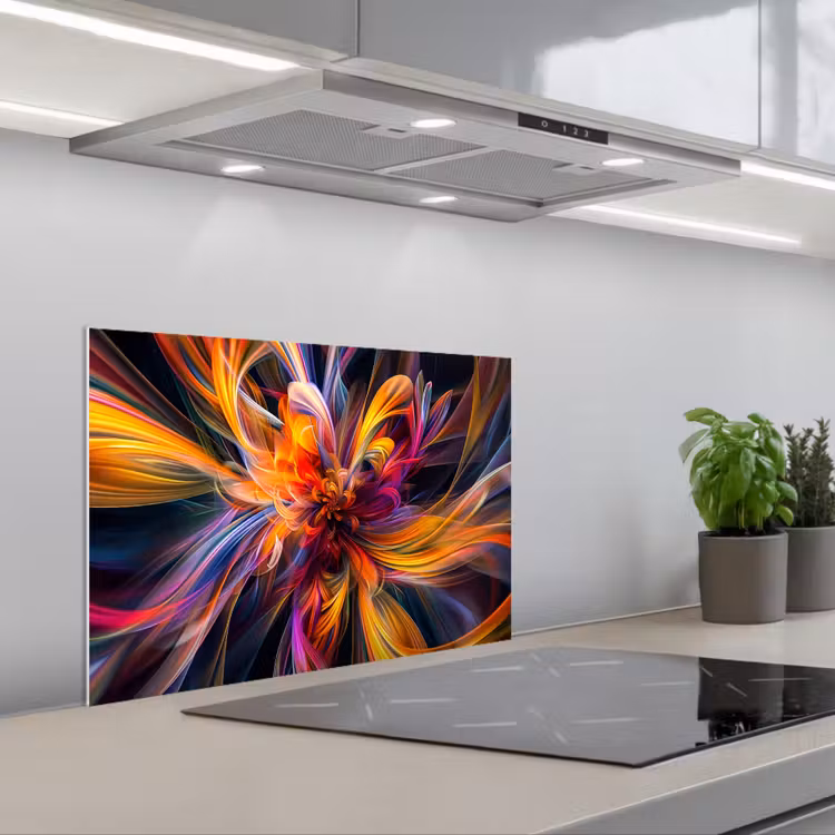 Spatscherm keuken - Kleurrijk - Patroon - Zwart - Kleuren — 5