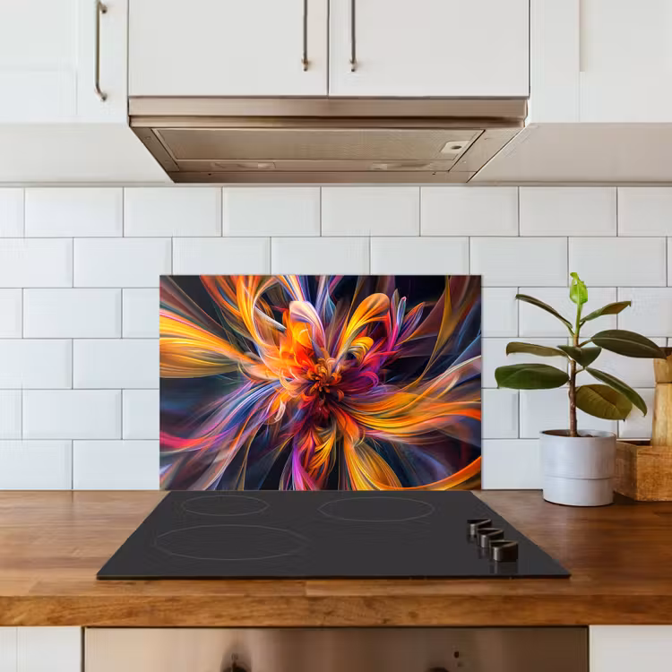 Spatscherm keuken - Kleurrijk - Patroon - Zwart - Kleuren — 6