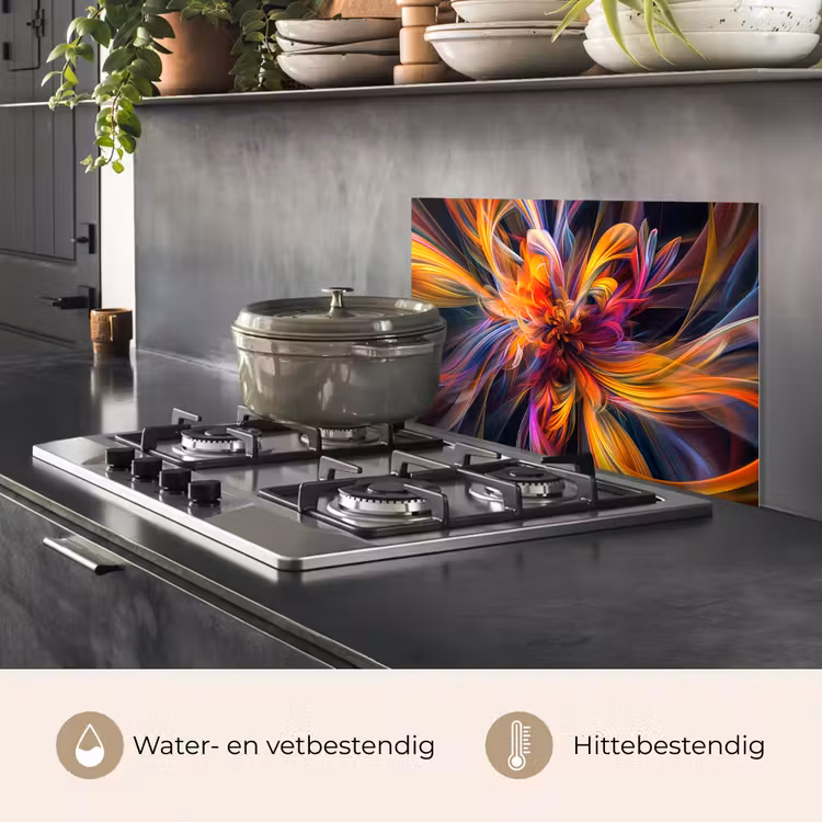 Spatscherm keuken - Kleurrijk - Patroon - Zwart - Kleuren — 7
