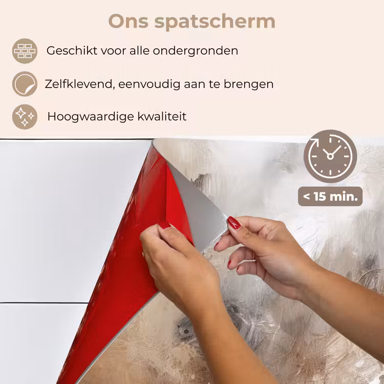 Spatscherm keuken - Verf - Abstract - Beige - Kunst — 4