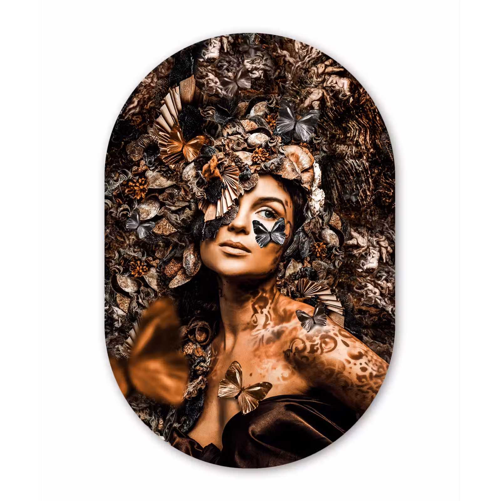 Muurovaal - Luxe - Vrouw - Vlinder — 1