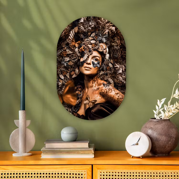 Muurovaal - Luxe - Vrouw - Vlinder — 3