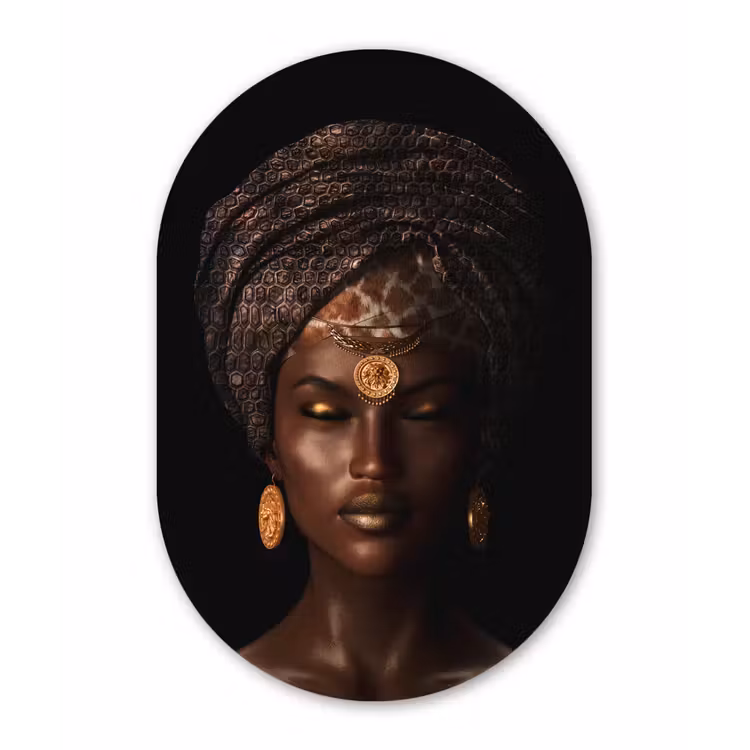 Muurovaal - Vrouw - Hoofddoek - Giraffeprint — 1