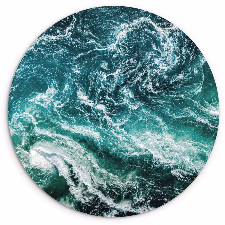 Muurcirkel - Oceaan - Water - Zee - Luxe - Groen - Turquoise — 1