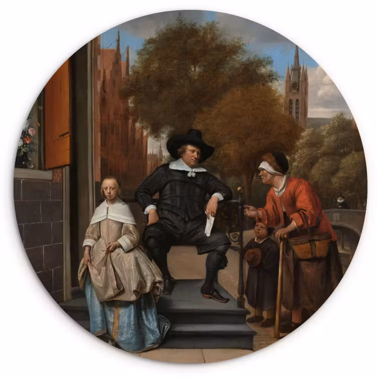 Muurcirkel - De burgemeester van Delft en zijn dochter - Schilderij van Jan Steen — 1