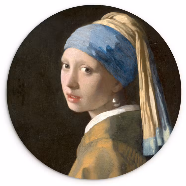 Muurcirkel - Meisje met de Parel - Schilderij van Johannes Vermeer — 1