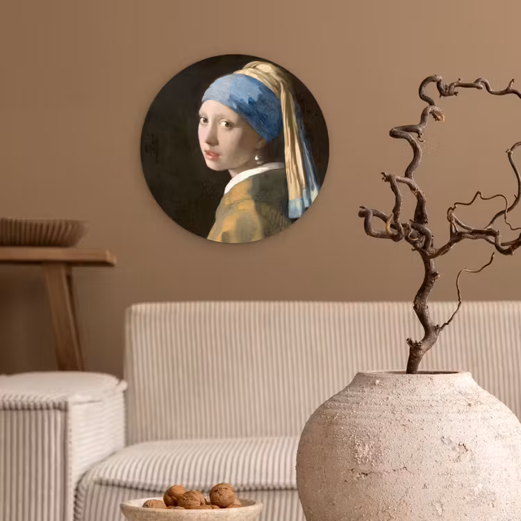 Muurcirkel - Meisje met de Parel - Schilderij van Johannes Vermeer — 2