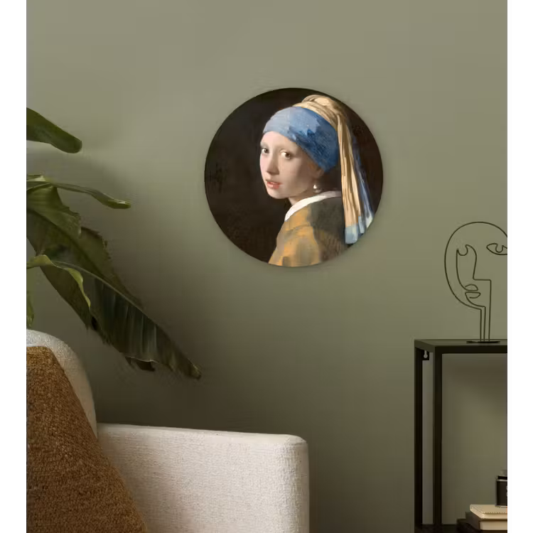 Muurcirkel - Meisje met de Parel - Schilderij van Johannes Vermeer — 3