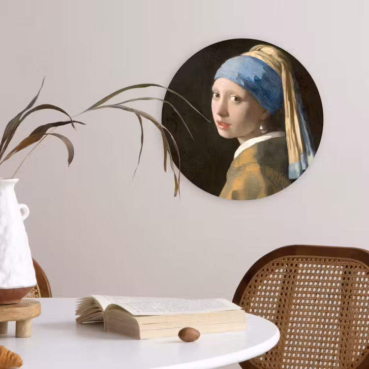 Muurcirkel - Meisje met de Parel - Schilderij van Johannes Vermeer — 4