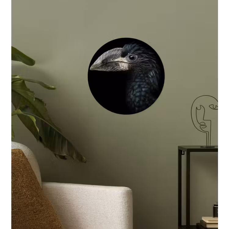 Behangcirkel - Vogel - Portret - Neushoornvogel - Zwart - Dieren — 3