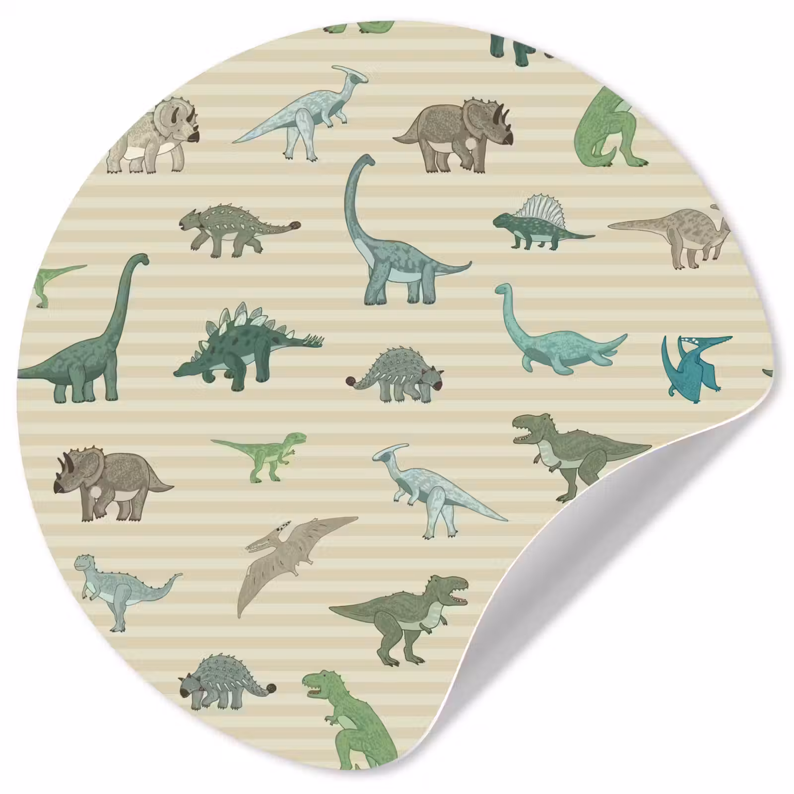Behangcirkel - Dinosaurus - Bruin - Groen - Jongens - Meisjes - Kinderen — 1