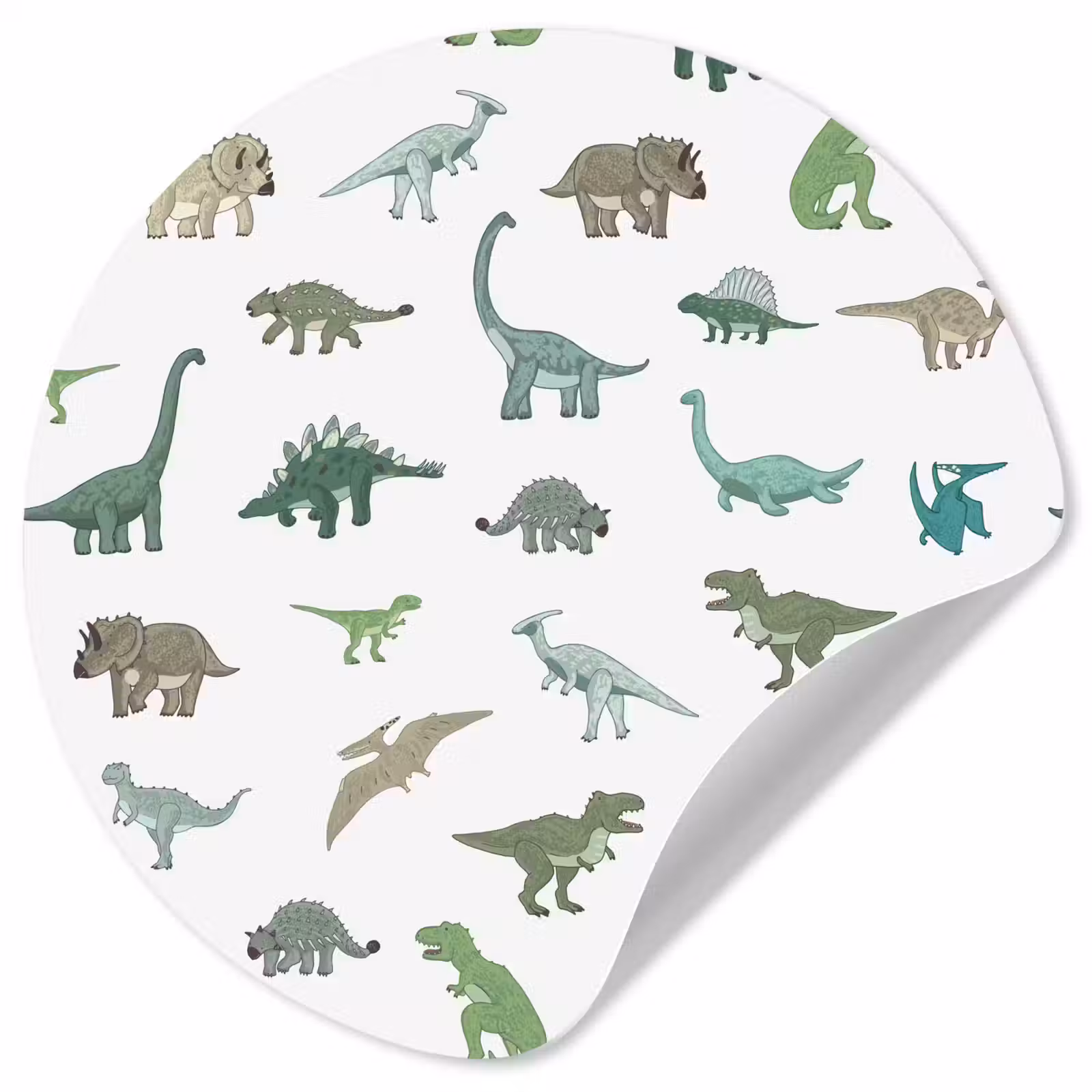 Behangcirkel - Dinosaurus - Groen - Jongens - Bruin - Kind - Patronen — 1