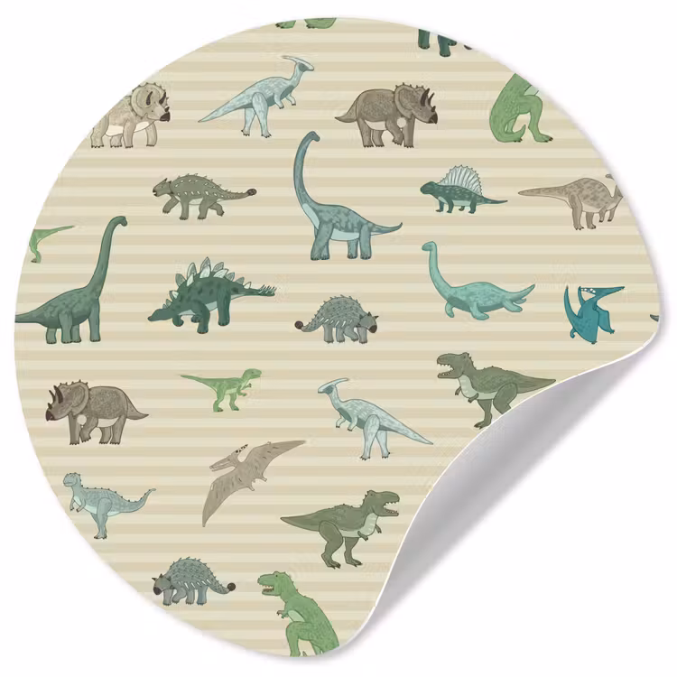 Behangcirkel - Dinosaurus - Bruin - Groen - Jongens - Meisjes - Kinderen — 1