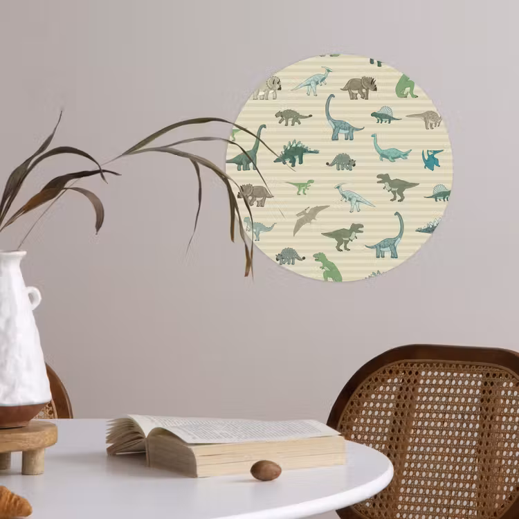 Behangcirkel - Dinosaurus - Bruin - Groen - Jongens - Meisjes - Kinderen — 4