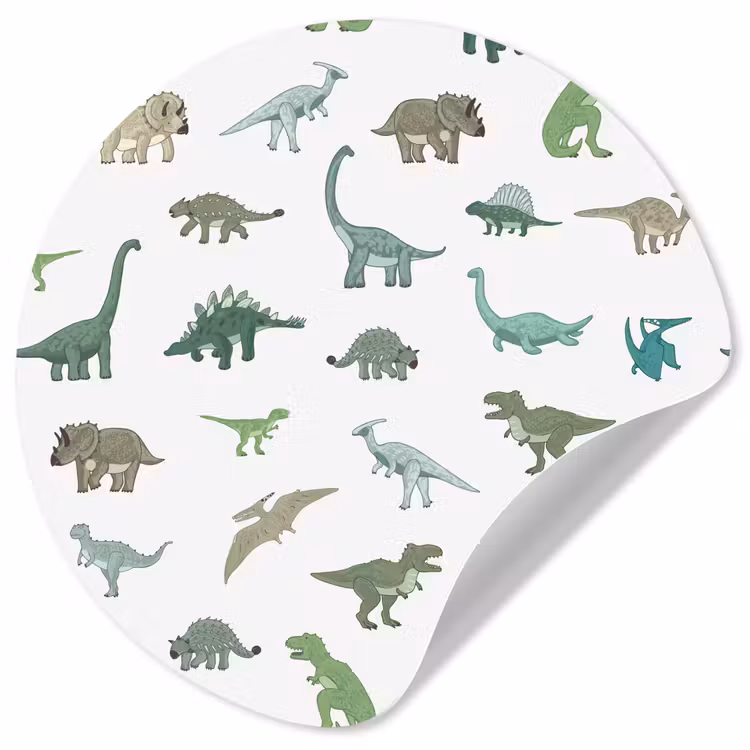 Behangcirkel - Dinosaurus - Groen - Jongens - Bruin - Kind - Patronen — 1
