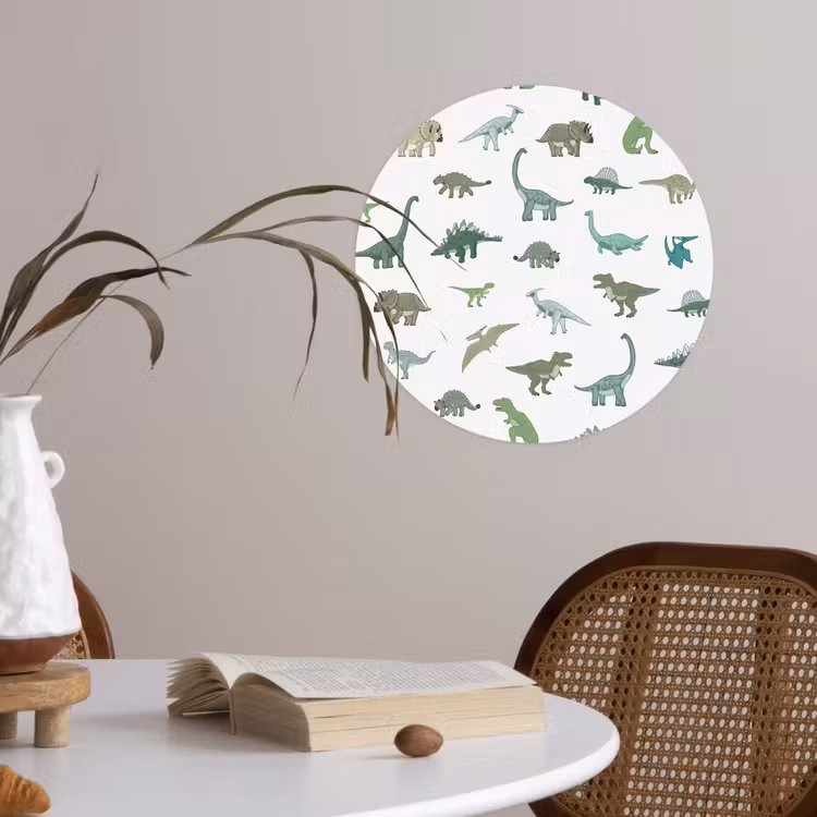 Behangcirkel - Dinosaurus - Groen - Jongens - Bruin - Kind - Patronen — 4