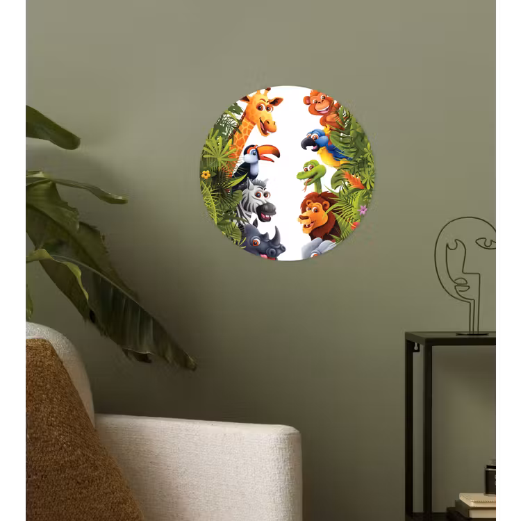 Behangcirkel - Jungle - Dieren - Jongens - Meisjes - Giraf - Olifant - Kids — 3