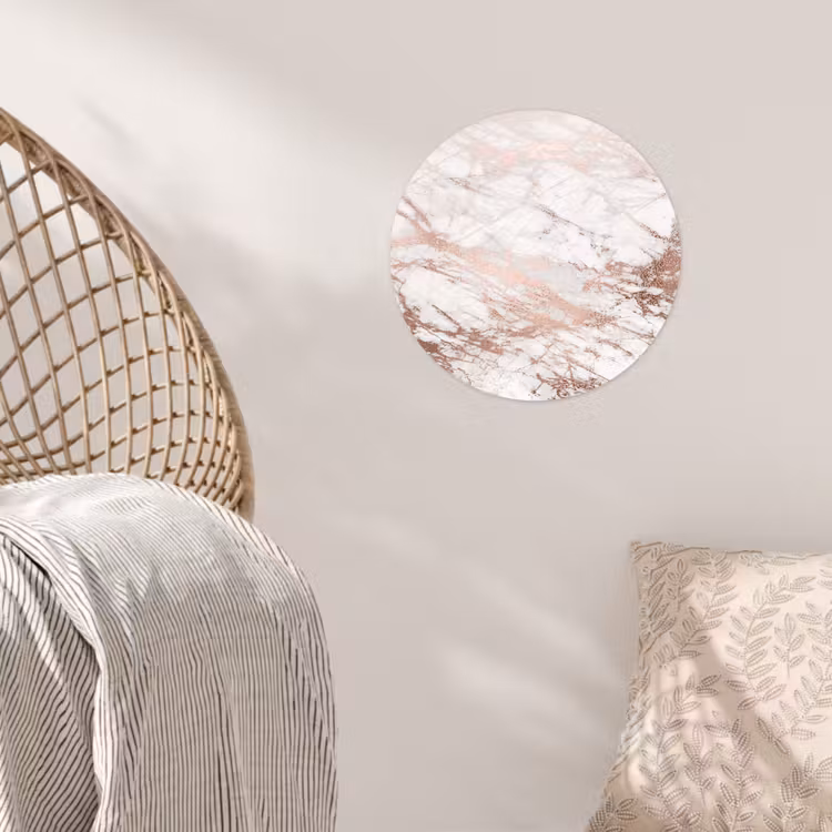 Behangcirkel - Marmer - Roze - Luxe - Marmerlook - Glitter - Design — 5