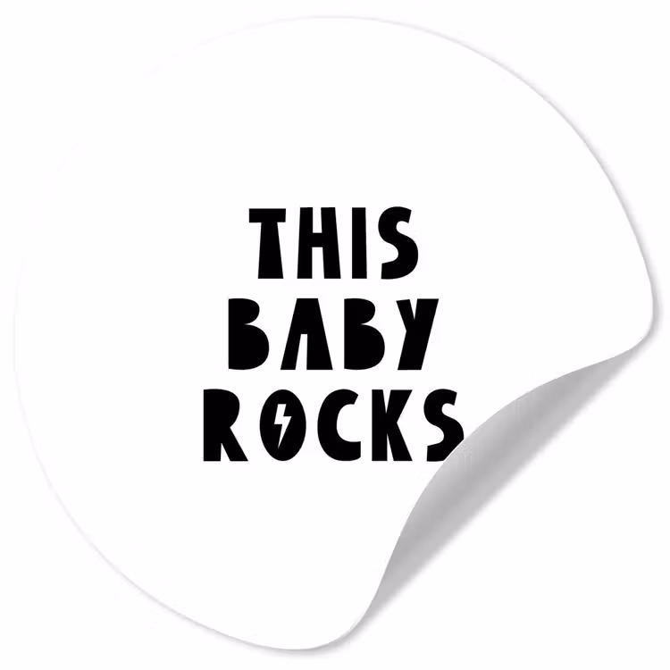 Behangcirkel - Quotes - This baby rocks - Baby - Kinderen - Spreuken — 1