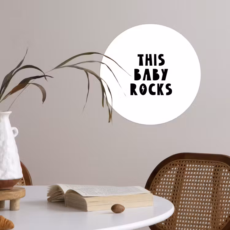 Behangcirkel - Quotes - This baby rocks - Baby - Kinderen - Spreuken — 4