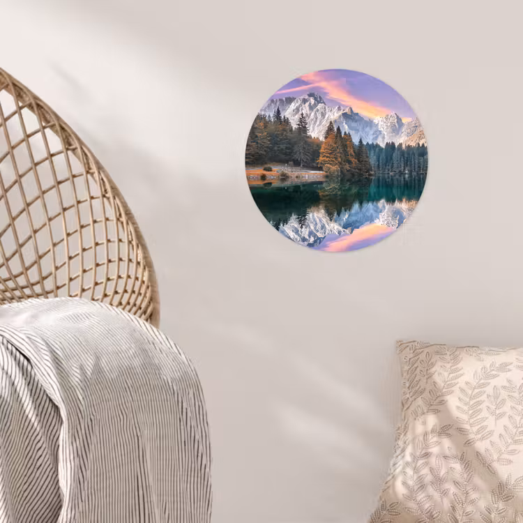 Behangcirkel - Bergen - Bos - Water - Lucht - Roze - Paars — 5
