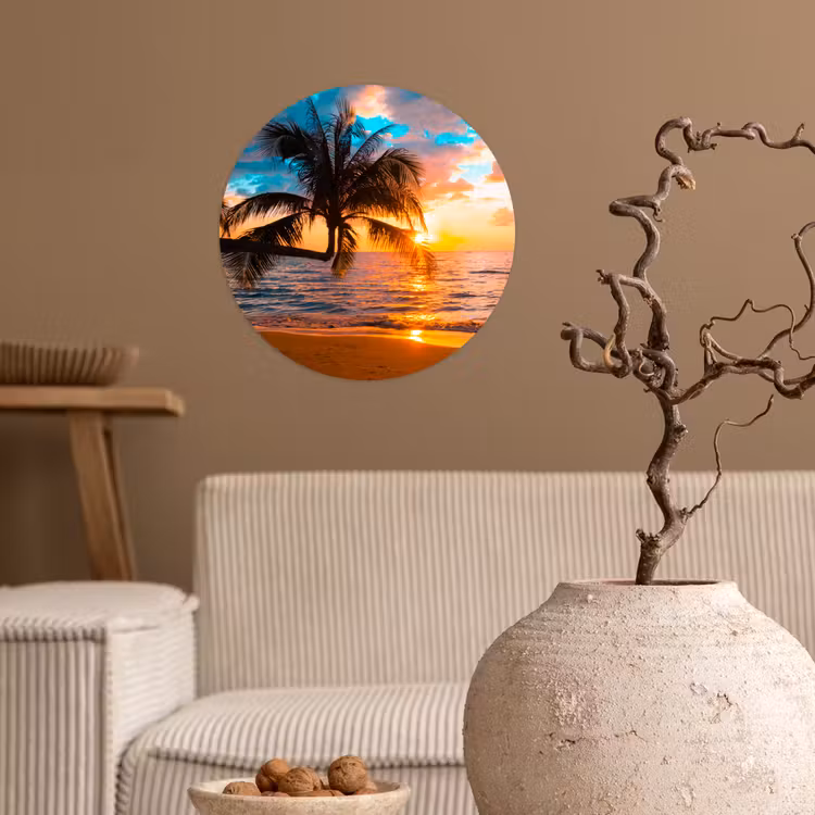 Behangcirkel - Palme - Sonnenuntergang - Horizont - Strand - Meer - Tropisch — 2