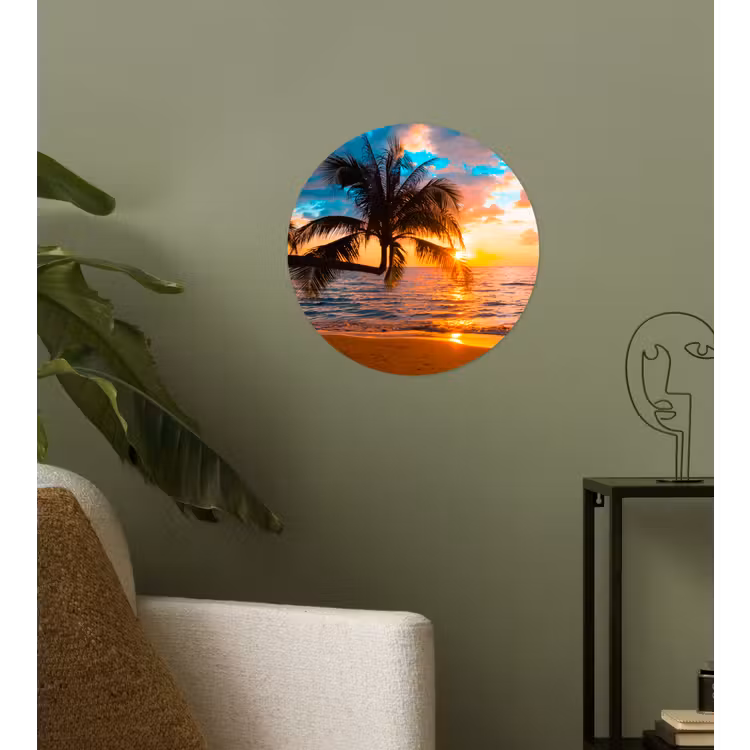 Behangcirkel - Palme - Sonnenuntergang - Horizont - Strand - Meer - Tropisch — 3