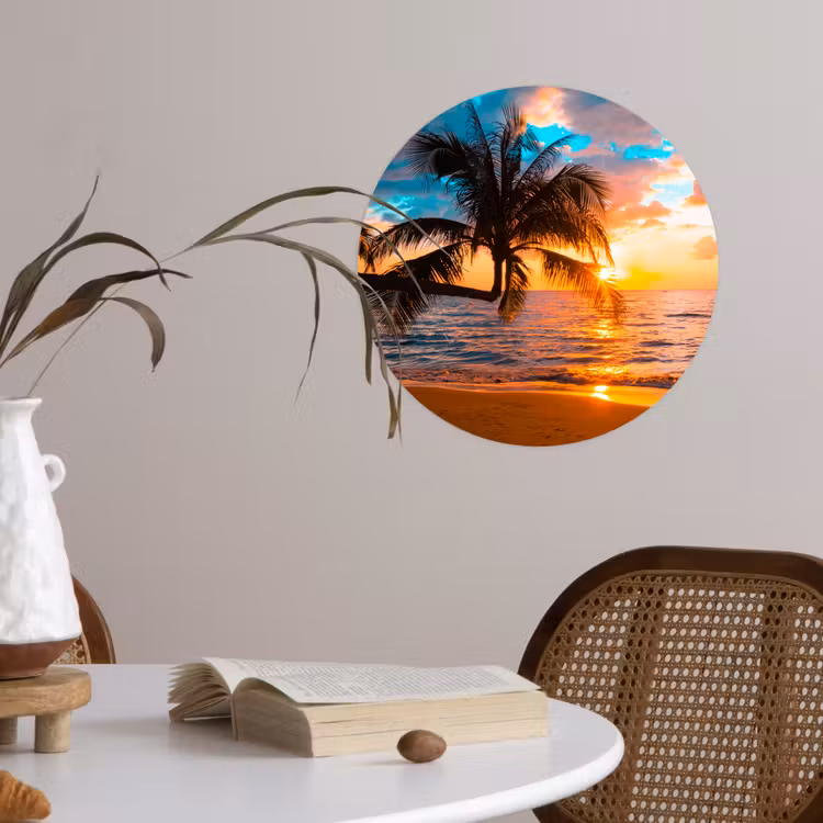 Behangcirkel - Palme - Sonnenuntergang - Horizont - Strand - Meer - Tropisch — 4