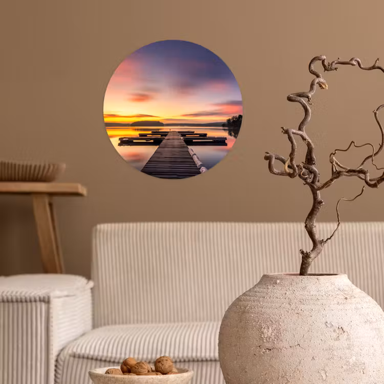 Behangcirkel - Steg - Sonnenuntergang - Wasser - Meer - Spiegelung — 2