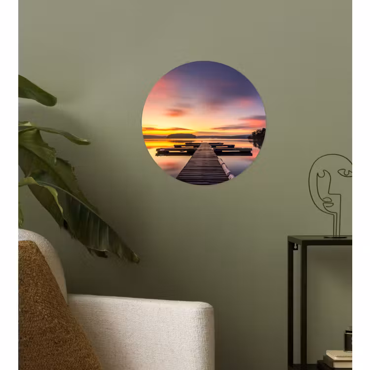 Behangcirkel - Steg - Sonnenuntergang - Wasser - Meer - Spiegelung — 3