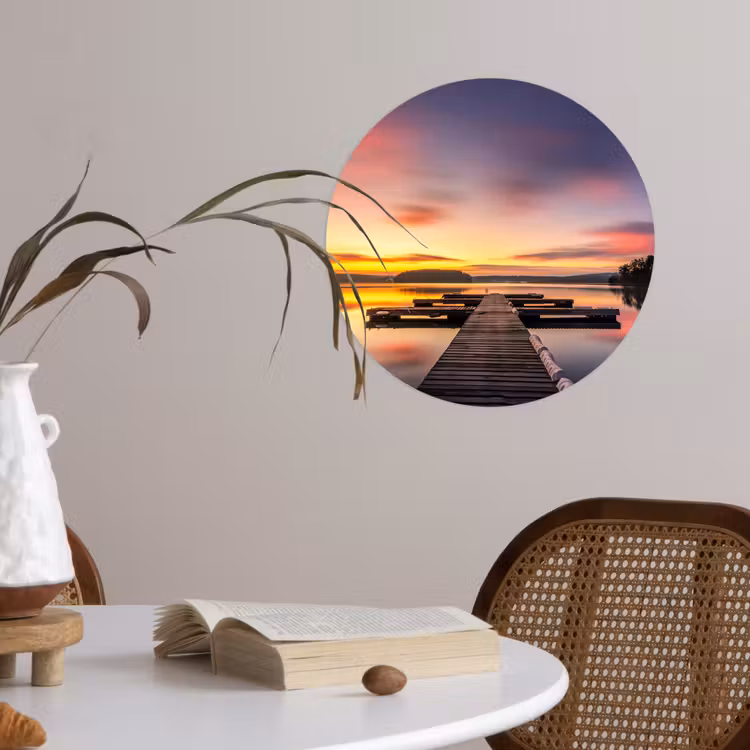 Behangcirkel - Steg - Sonnenuntergang - Wasser - Meer - Spiegelung — 4
