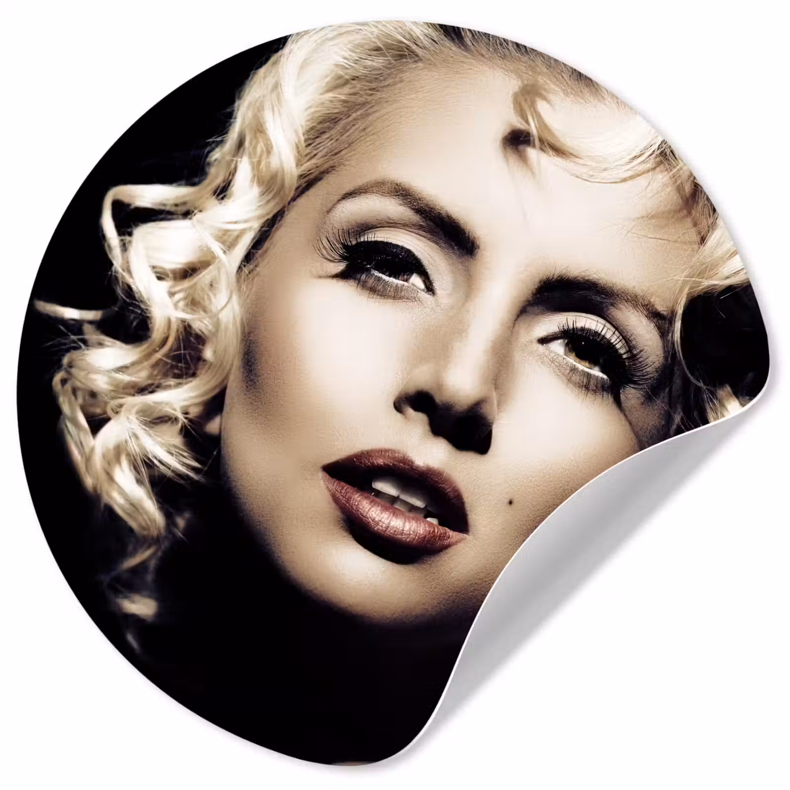 Behangcirkel - Vrouw - Vintage - Lippenstift - Blond - Krullen — 1