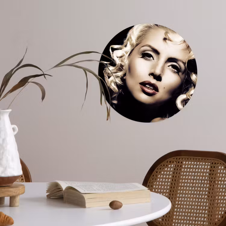 Behangcirkel - Vrouw - Vintage - Lippenstift - Blond - Krullen — 4