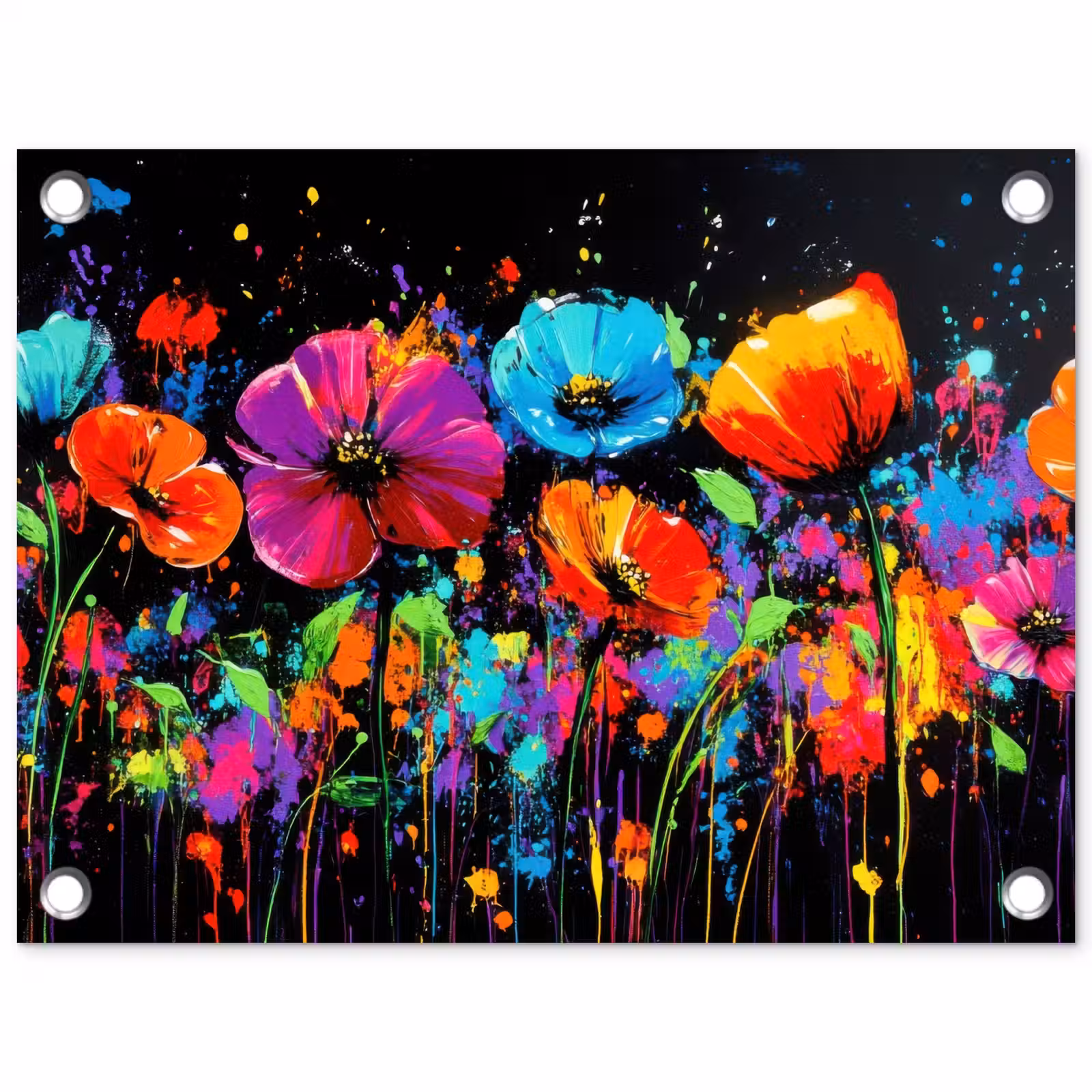 Tuinposter - Bloemen - Kleurrijk - Spetters — 1
