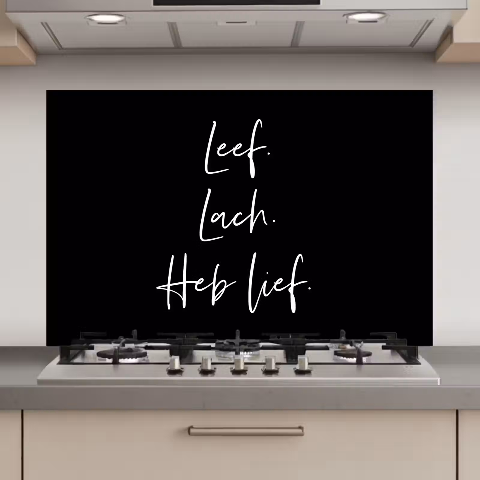 Spatscherm keuken - Spreuken - Leef lach heb lief - Quotes - Valentijn — 1