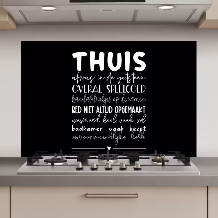 Spatscherm keuken - Thuis - Spreuken - Hartje — 1