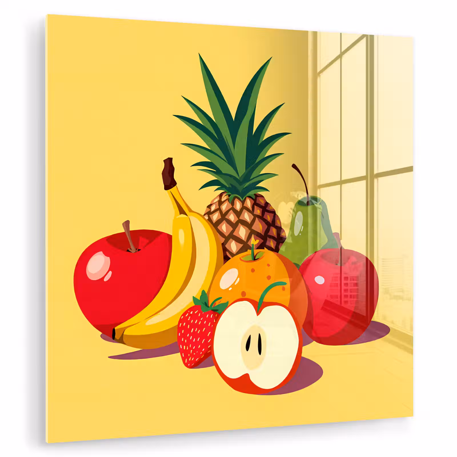 Glas schilderij - Fruit - Illustratie - Kleurrijk — 1