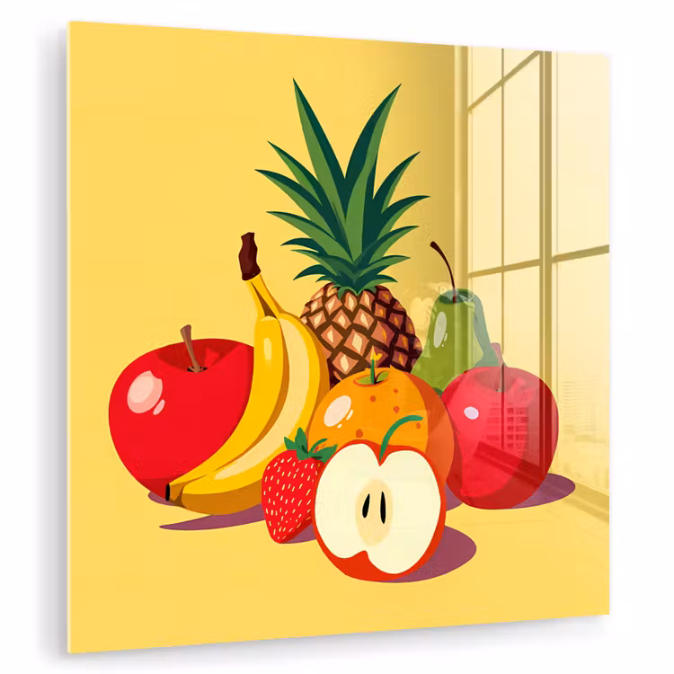 Glas schilderij - Fruit - Illustratie - Kleurrijk — 1