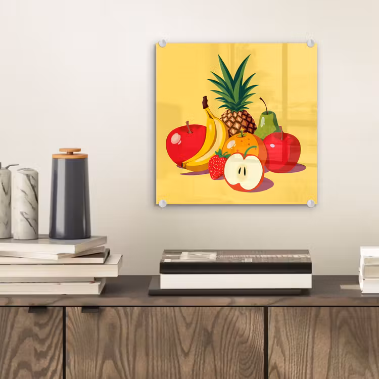 Glas schilderij - Fruit - Illustratie - Kleurrijk — 2