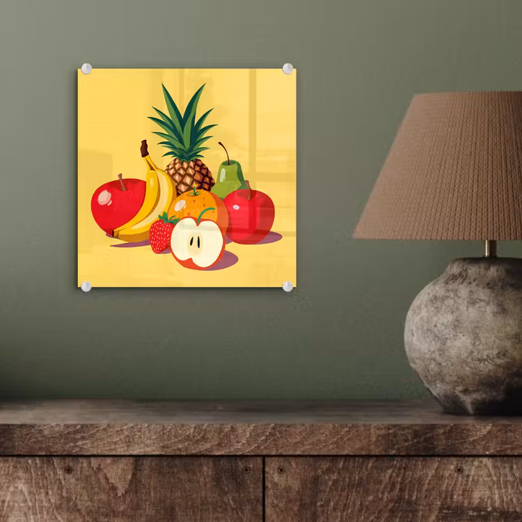 Glas schilderij - Fruit - Illustratie - Kleurrijk — 4