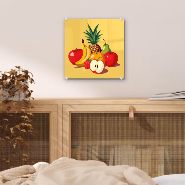 Glas schilderij - Fruit - Illustratie - Kleurrijk — 5