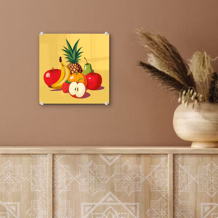 Glas schilderij - Fruit - Illustratie - Kleurrijk — 6
