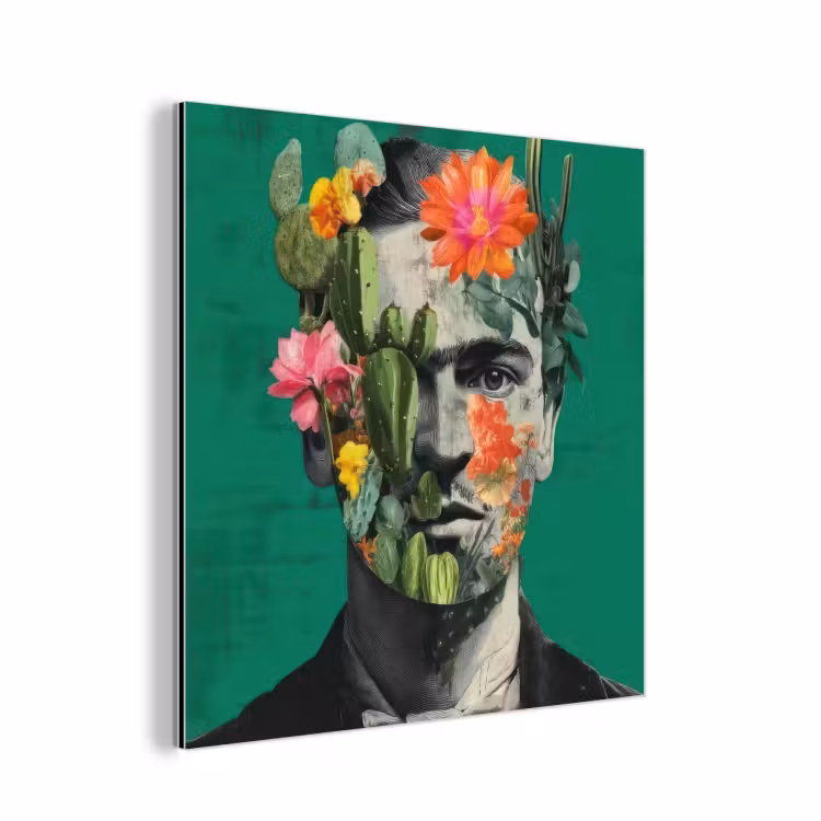 Aluminium schilderij - Man - Planten - Groen — 1