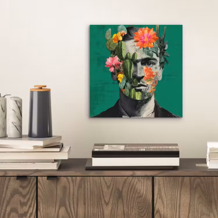 Aluminium schilderij - Man - Planten - Groen — 2